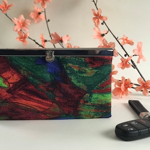 Cartera de mujer delgada Tejido abstracto con estilo festival Bolsillo para chequera Porta libreta