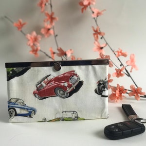 Cartera convertible con cierre MGM Cartera delgada para mujer / regalo de dama para ella Cartera delgada de 7,5" x 4,5" / Cartera con cierre de metal / Cartera de tela Diva