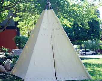 XL BE teepee, 8ft pole kids Teepee, beach tent, large tipi, Play tent, wigwam or playhouse with canvas