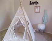 Vintage teepee, kids Teepee, tipi, Play tent, wigwam or playhouse with canvas and Overlapping front doors