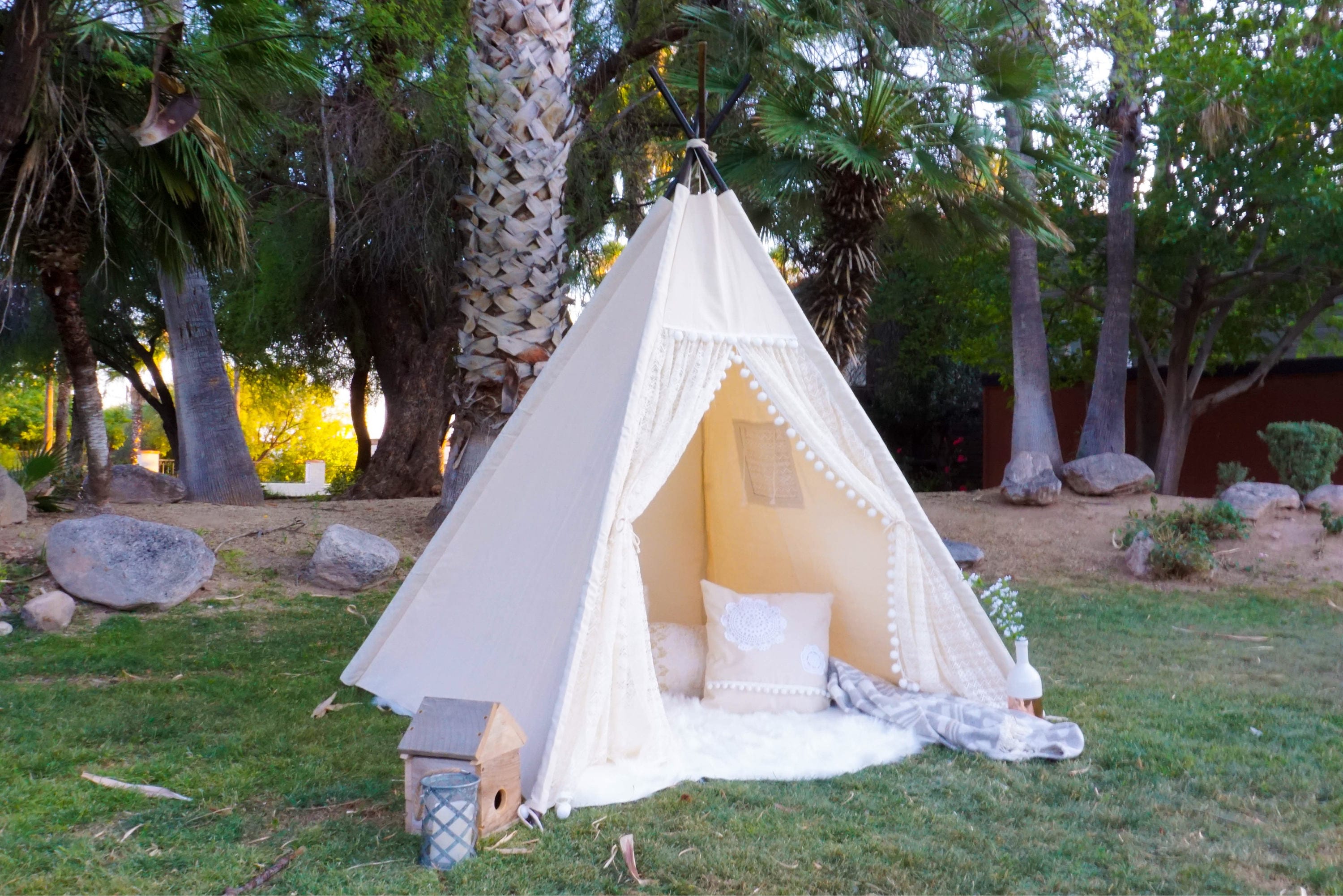 XL/XXL pocahontas lace teepee, 8ft pole kids Teepee, large tipi, Play tent, wigwam or playhouse