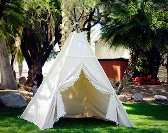 XL/XXL  Vintage teepee, beach teepee, 8ft pole kids Teepee, large tipi, Play tent, with canvas and Overlapping front doors