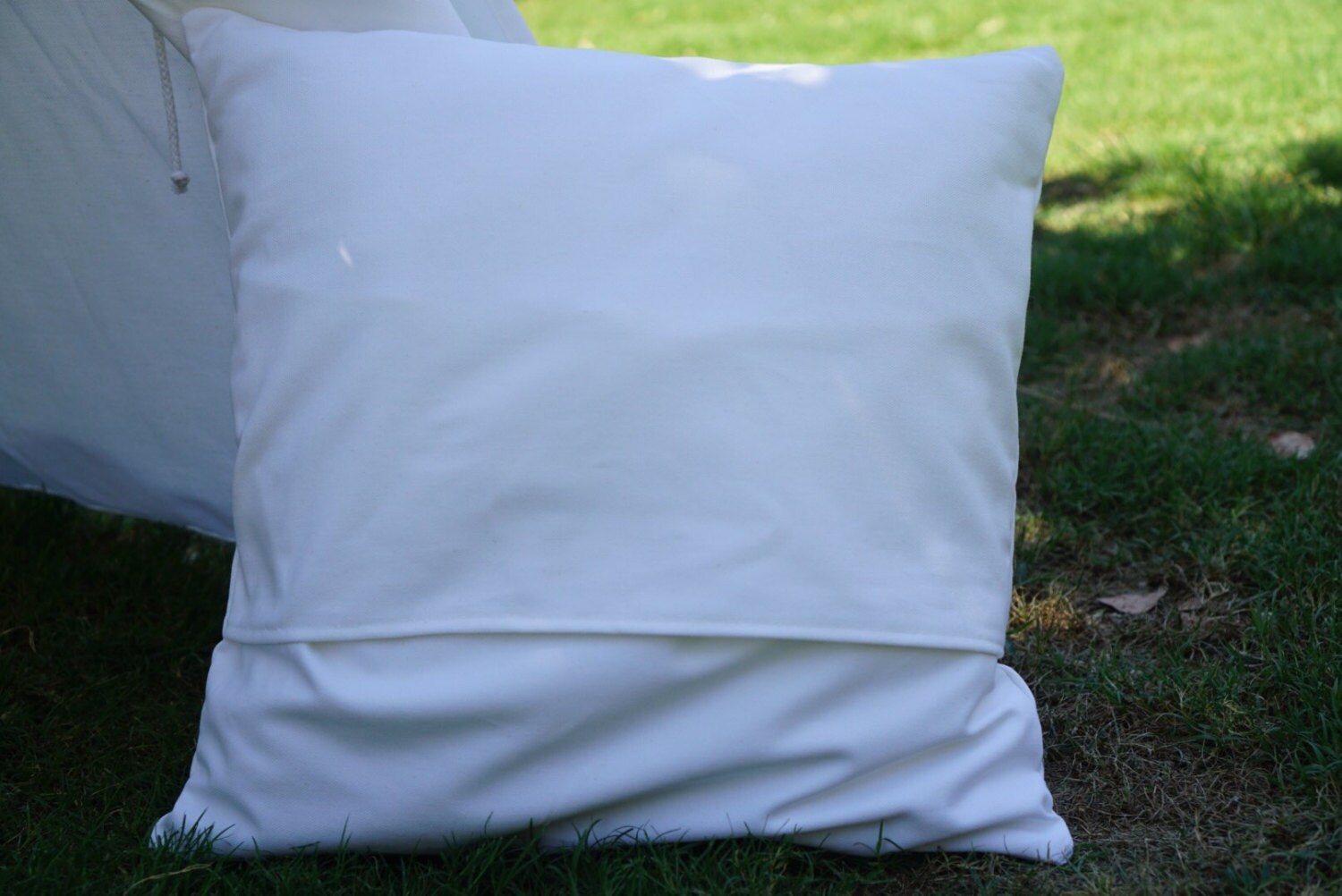 Plain white canvas pillow cover