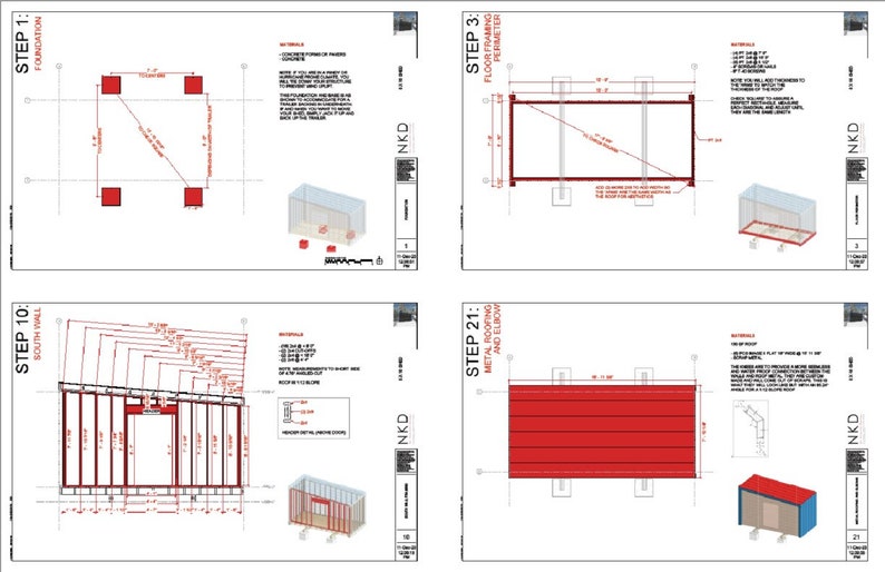 8x16' DIY Modern Shed Plans. Step-by-step Blueprints of a - Etsy UK