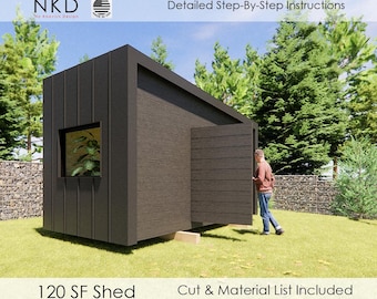 Modern Movable Shed DIY Plans: 8x16 Transportable Design - Step-By-Step (PDF Download)