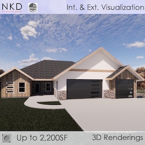 3D-rendering av hem: 2D-ritningar till 3D-visualisering (under 200 kvm)