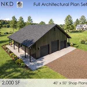 Garagen-Plan mit Loft: 40x52 Shop (PDF Download)