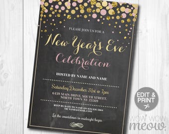 nye invitation etsy