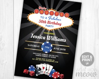 Vegas Invitation Etsy