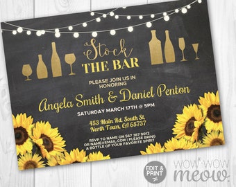sunflower invitation etsy