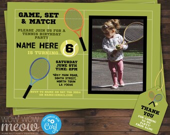 Tennis Invites Etsy