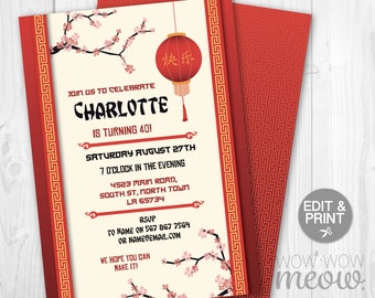 Chinese Invitations Etsy