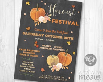 items similar to fall harvest festival invitations event party fall festival invitations