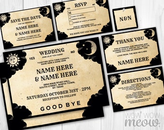 Spooky Haunted House Halloween Wedding Invitation Save The Etsy