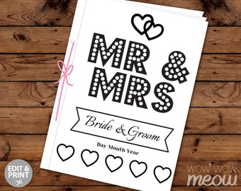 Wedding Coloring Book Childrens Activity Sheets Booklet Printable Personalize Kids Pages Maze Print At Home Color In EDITABLE Favor