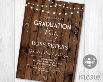 graduation party invitations etsy
