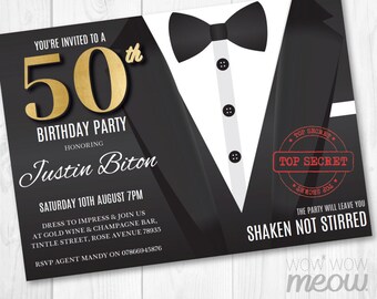 tuxedo invitation etsy