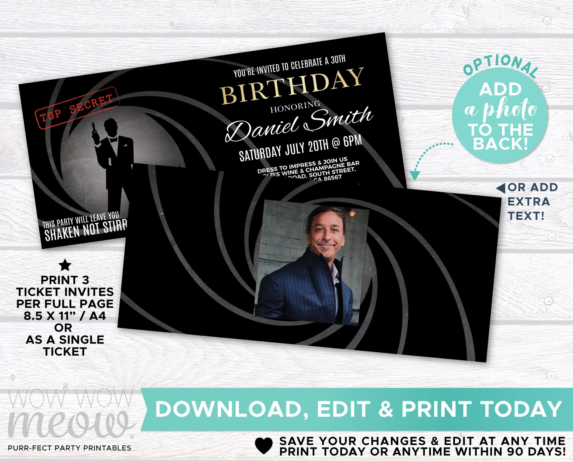 Surprise Secret Agent Invitations Invite Spy INSTANT DOWNLOAD - Etsy