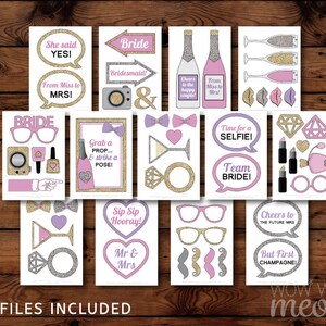 50 Photo Booth Props PRINTABLE Bridal Shower Bachelorette Party INSTANT ...