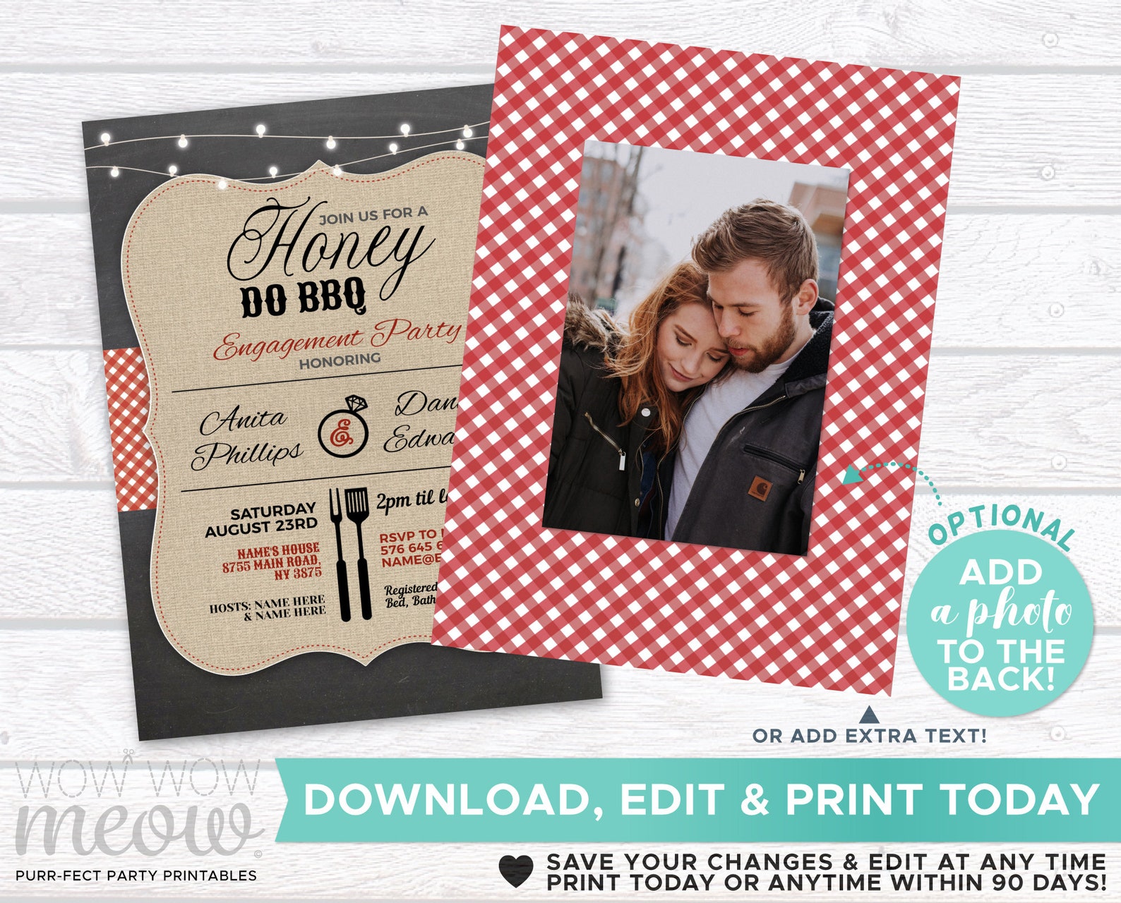 Honey Do BBQ Invitation Couple's Shower Printable Invites Etsy