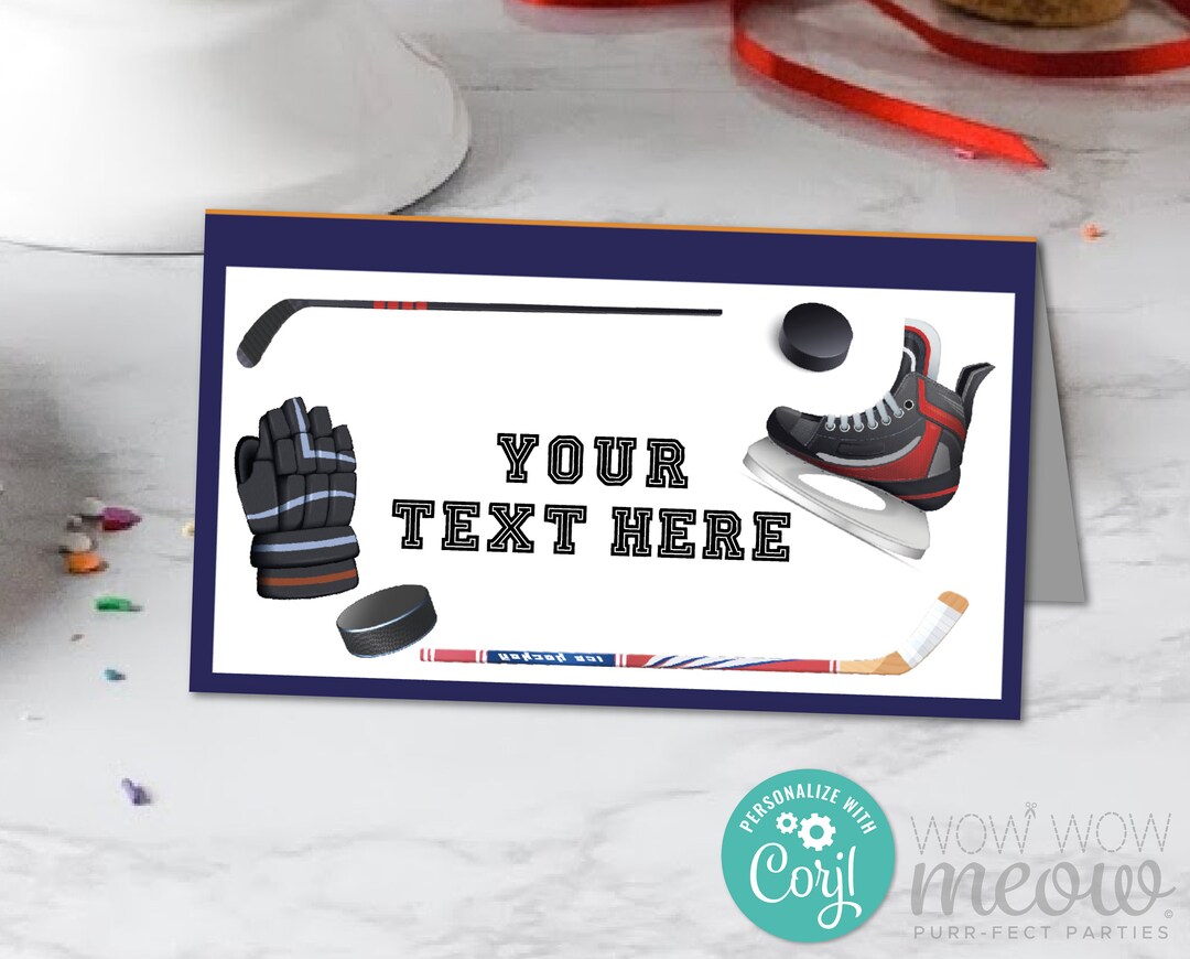 Ice Hockey Food Tent Birthday Labels Editable Instant Download Rink ...