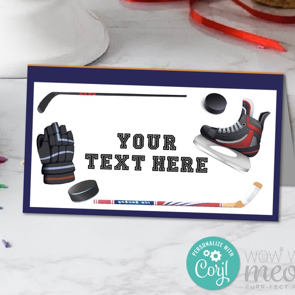 Ice Hockey Food Tent Birthday Labels Editable Instant Download Rink Skating Puck Birthday Matching - Any Text Printable WCBK480