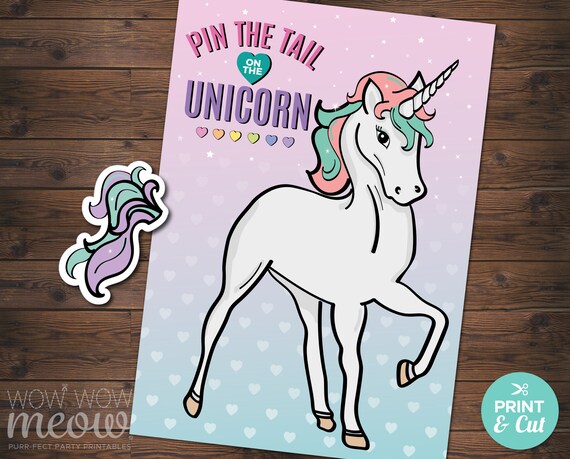 pin the tail on the unicorn game printable instant download etsy
