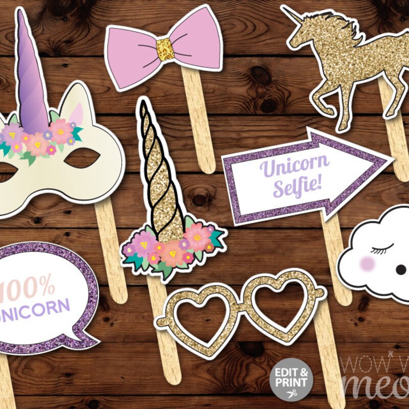 Photo Booth Prop Kit - Unicorn main image 0