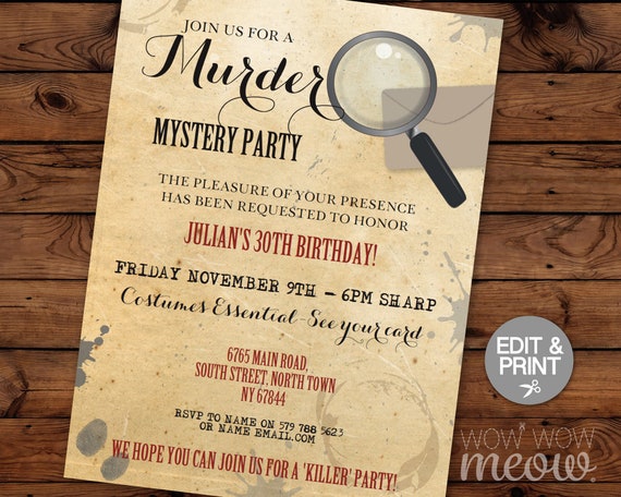 Murder Mystery Party Invitations 8