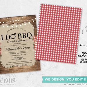 I Do BBQ Invitation Couples Shower Printable Engagement Invite Party INSTANT Download Lights Check Personalize Editable Printable WCWI001 image 4