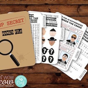 Secret Agent Spy Activity Games File Booklet Editable INSTANT DOWNLOAD Detective Birthday Party Printables Photo Personalize WCBK095