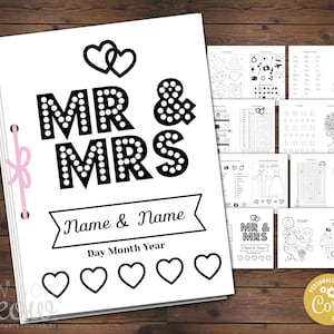 Wedding Coloring Book Children's Activity Sheets Booklet Printable Personalize Kid's Pages Maze Print at Home Color in EDITABLE WCAC015