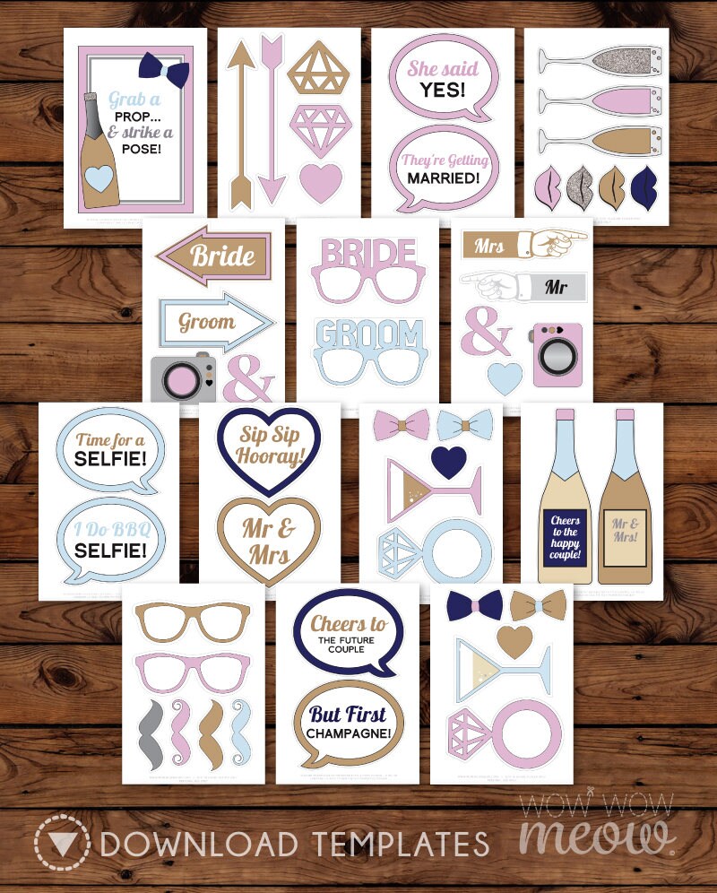 Over 45 Photo Booth Props PRINTABLE I Do BBQ Engagement - Etsy UK