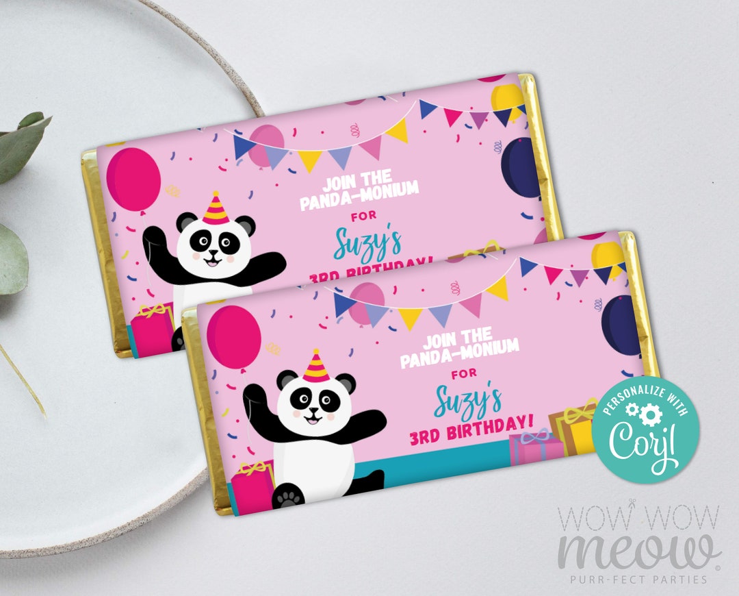 Panda Birthday Chocolate Bar Wrapper Birthday Dance Wild Music Animal ...