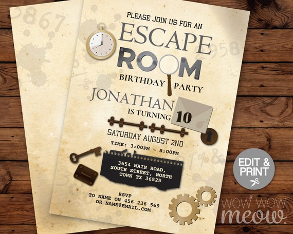 Free Escape Room Invitation Template 9