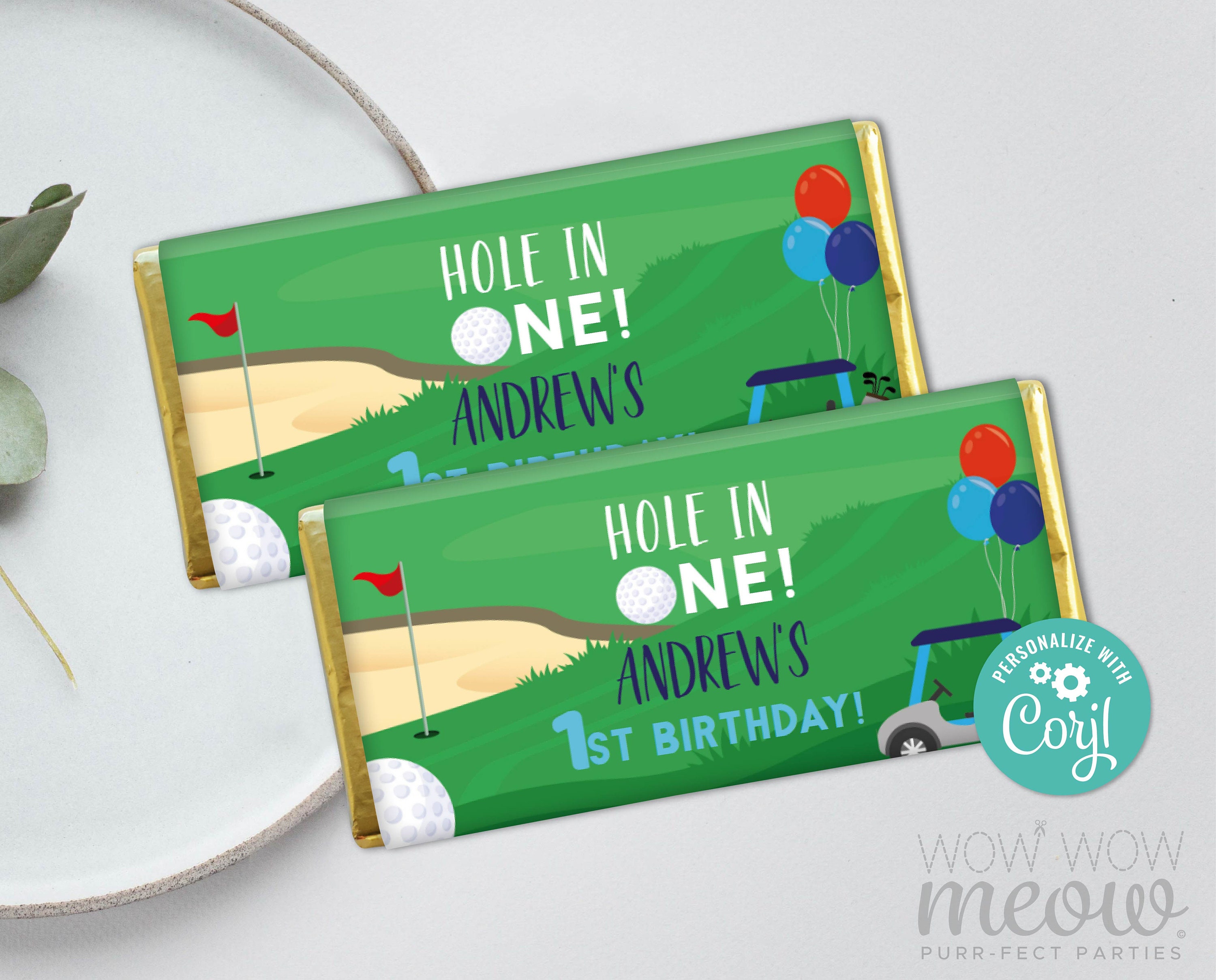 Hole in One Golf Birthday Chocolate Bar Wrapper Golfing Clubs Etsy