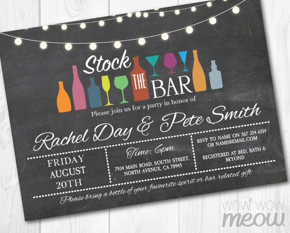 Stock The Bar Engagement Party Invitations 10