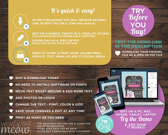 Ice Skating Invitation Birthday Party Instant Download Silver Etsy