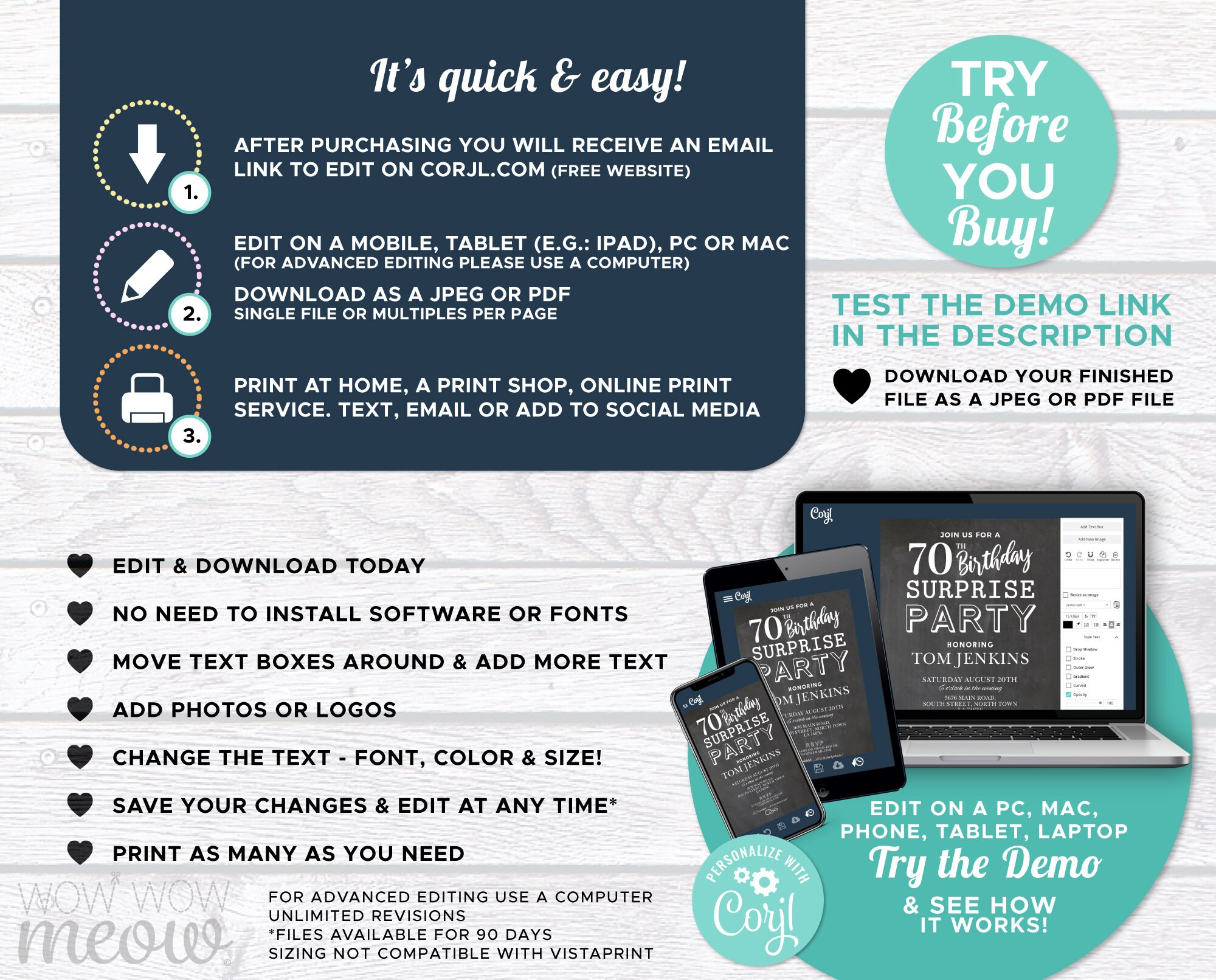 SURPRISE 70th Birthday Invitations Elegant Party Invite Chalk | Etsy