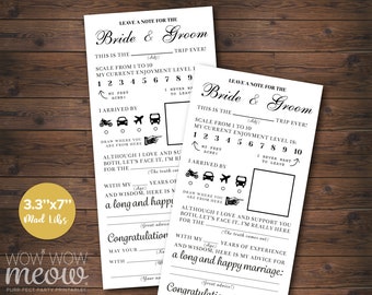 Wedding Mad Libs Printable Forms Activity Sheets Day Page - Print at Home - INSTANT DOWNLOAD Fun Marriage Game Advice Cards Notes WCMD001