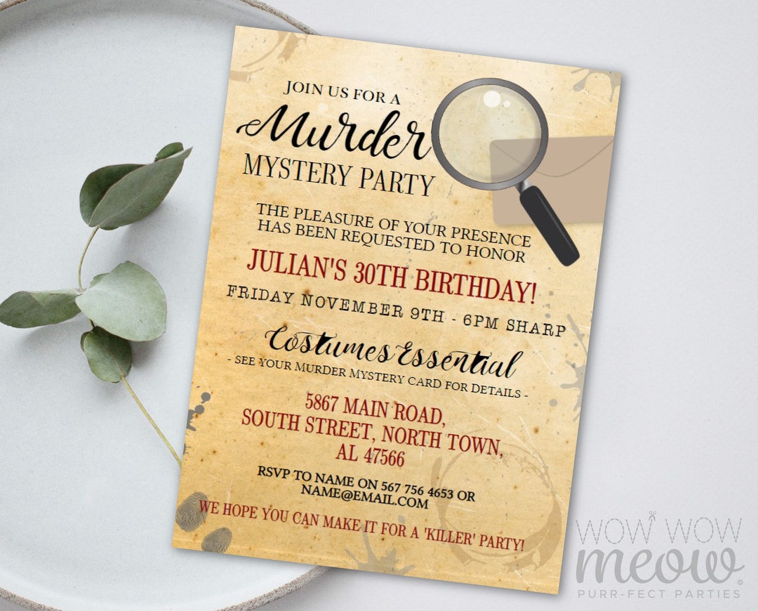 Murder Mystery Dinner Party Invitation - My (In)Sanity Party