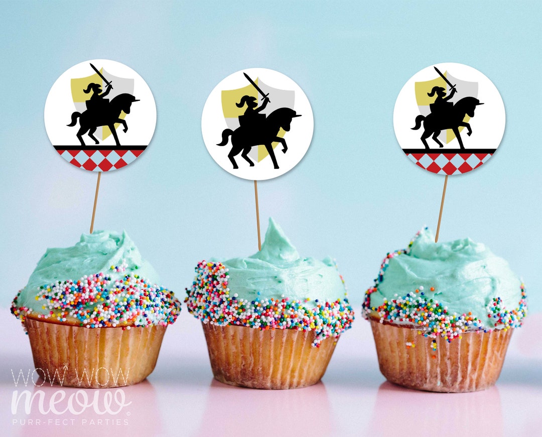 Knights Cupcake Toppers Birthday Girls Boys Cakes Middle Ages Medieval