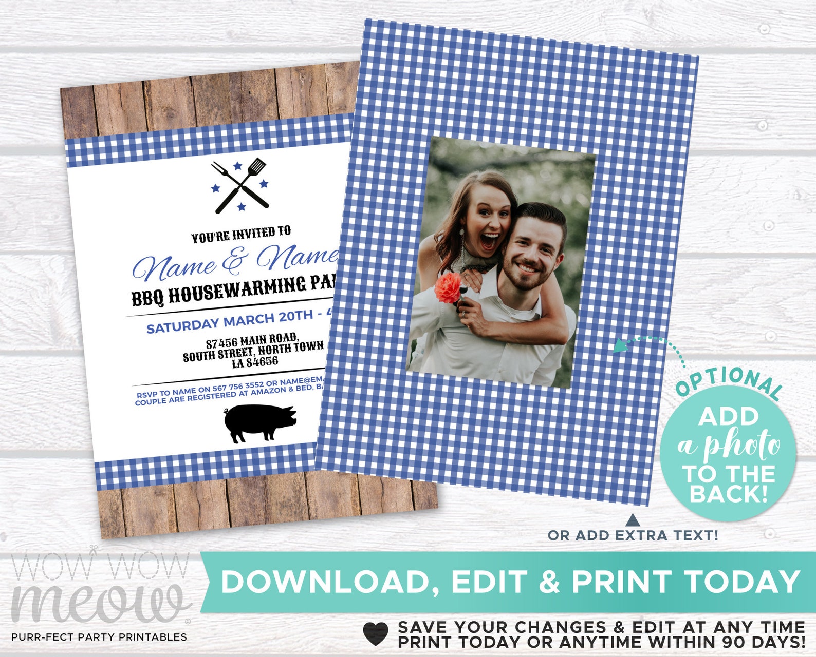 Housewarming BBQ Invitations New Home Invites INSTANT DOWNLOAD Etsy