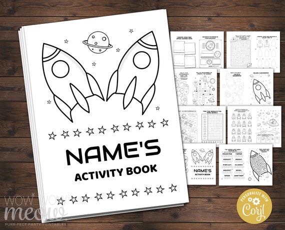 activity sheet puzzles kids rocket colouring printable space etsy