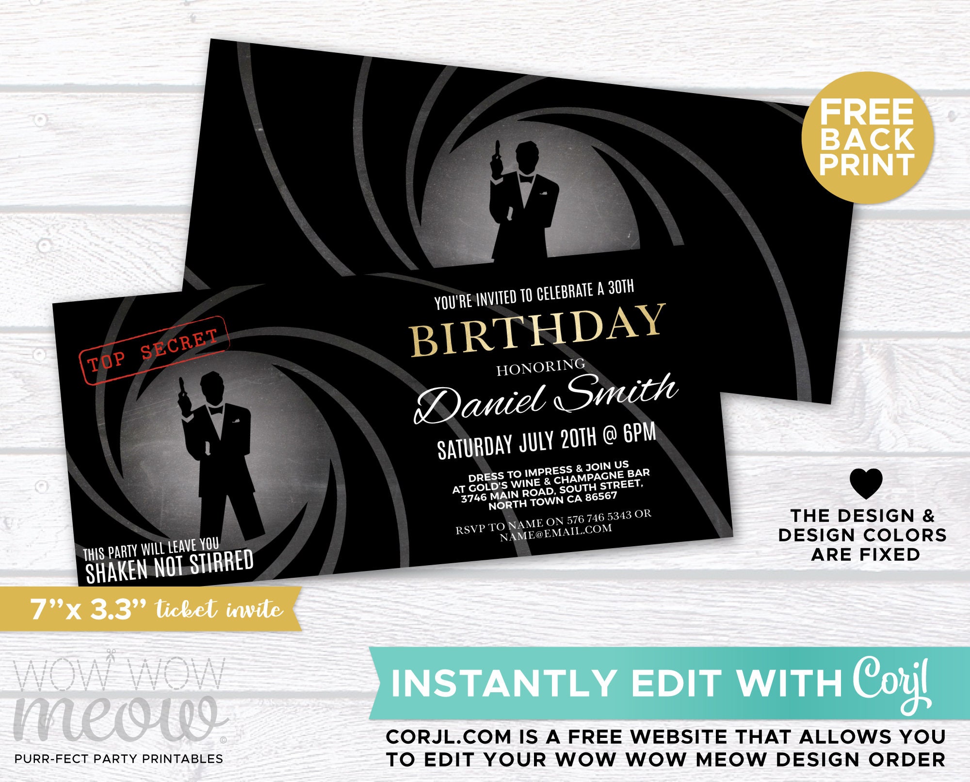 Surprise Secret Agent Invitations Invite Spy INSTANT DOWNLOAD - Etsy