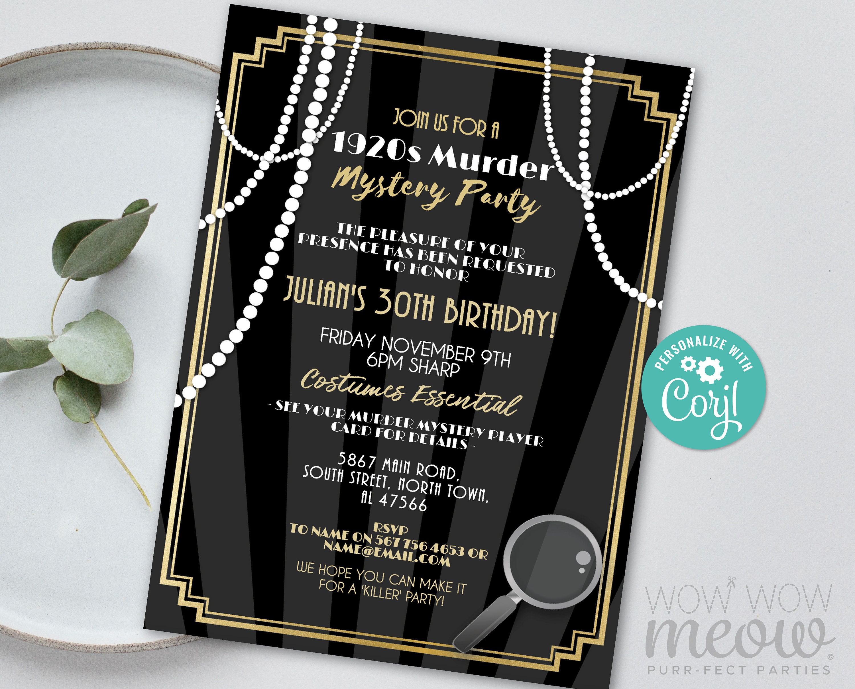 Murder Mystery Dinner Invitations