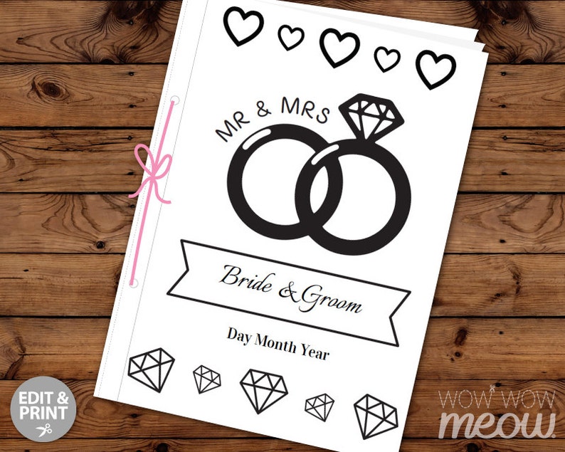 Wedding Coloring Book Children's Activity Sheets Booklet | Etsy