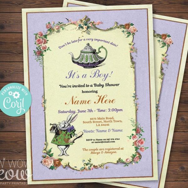 Alice in Wonderland Teapot Printable Etsy