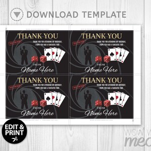 Secret Agent Thank You Card SPY Party Tags Printable INSTANT DOWNLOAD ...