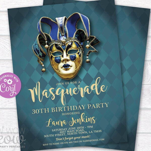 Masquerade Invitation - Etsy